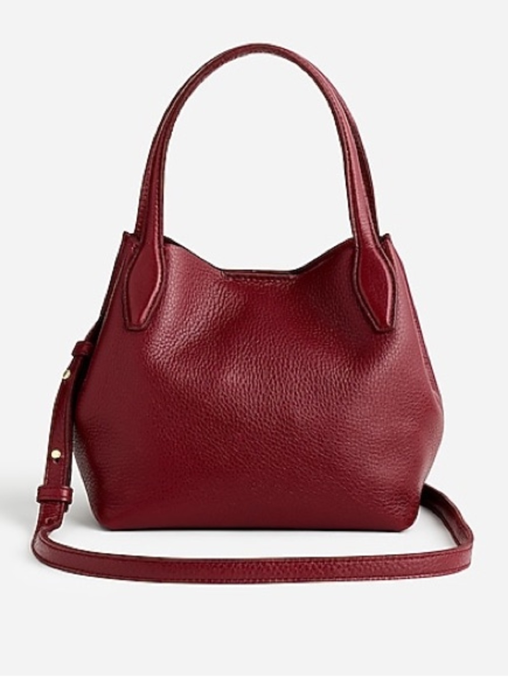 New Madewell Mini Shopper Tote in Soft Grain Pebbled Leather Deep Merlot Handbag
